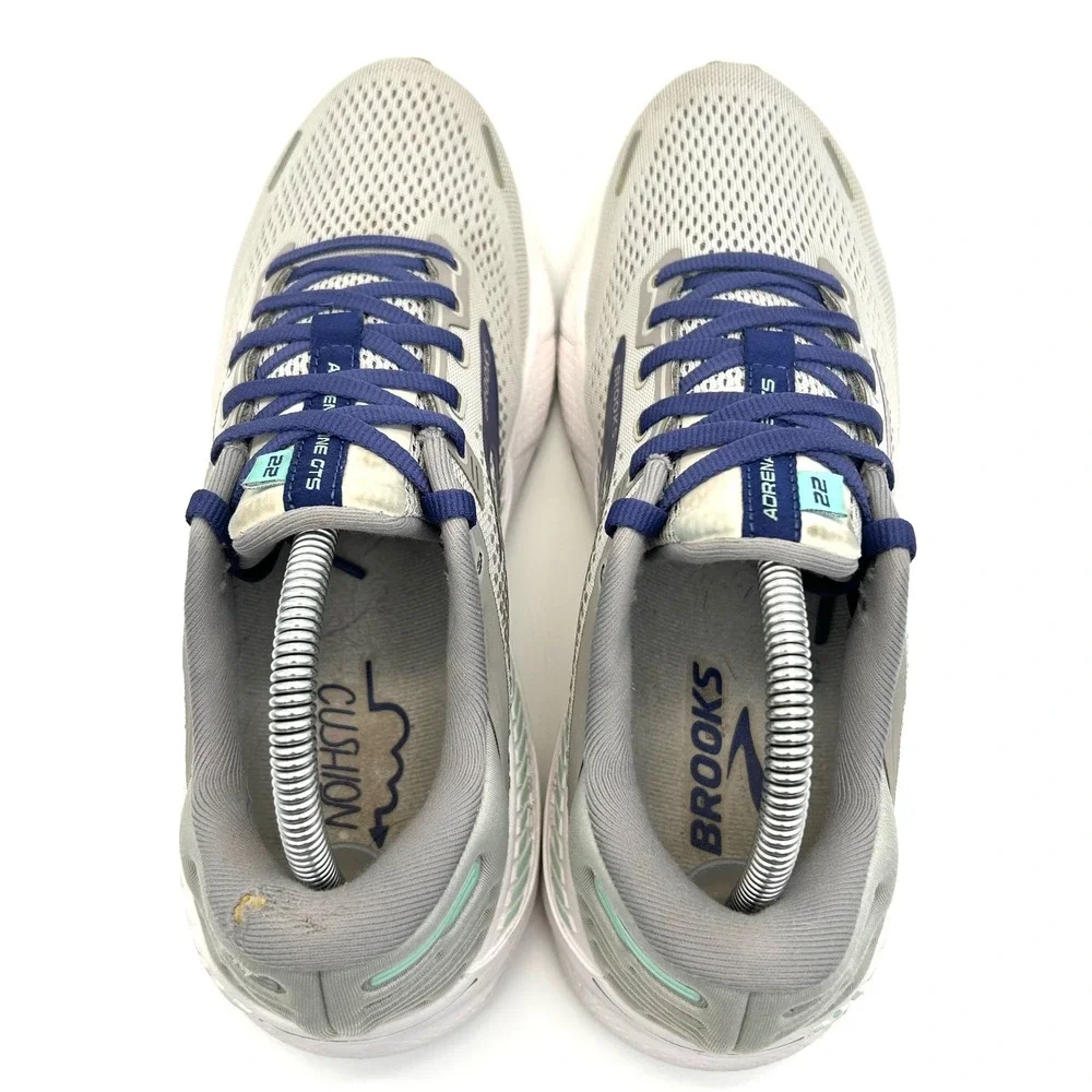 Brooks‎ Adrenaline GTS 22 Shoes Womens 10 Grey Blue Stability Running Sneakers